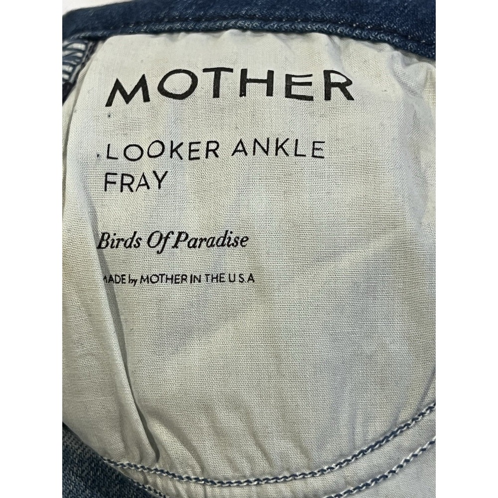 Mother Women's Blue Jeans Size 25 The Looked Ankle Fray Birds Of Paradise - Picture 8 of 15
